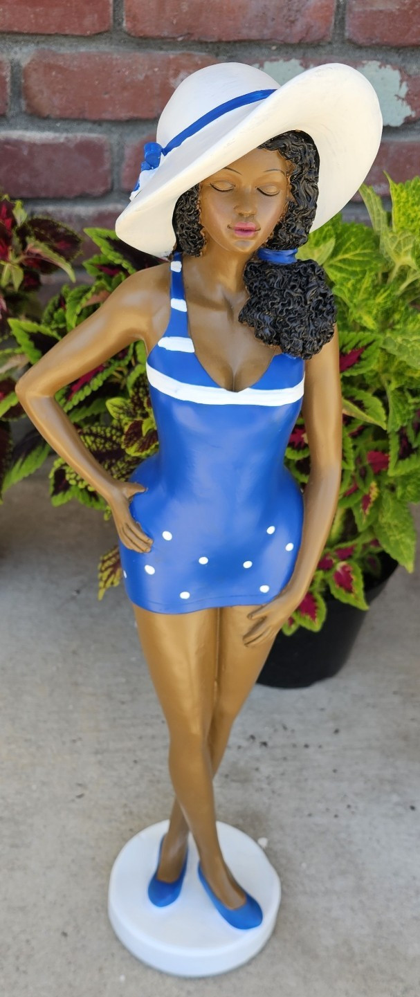 African American Bathing Beauty 24″ Statue Scilpture Retro Glamour Swim Figurine