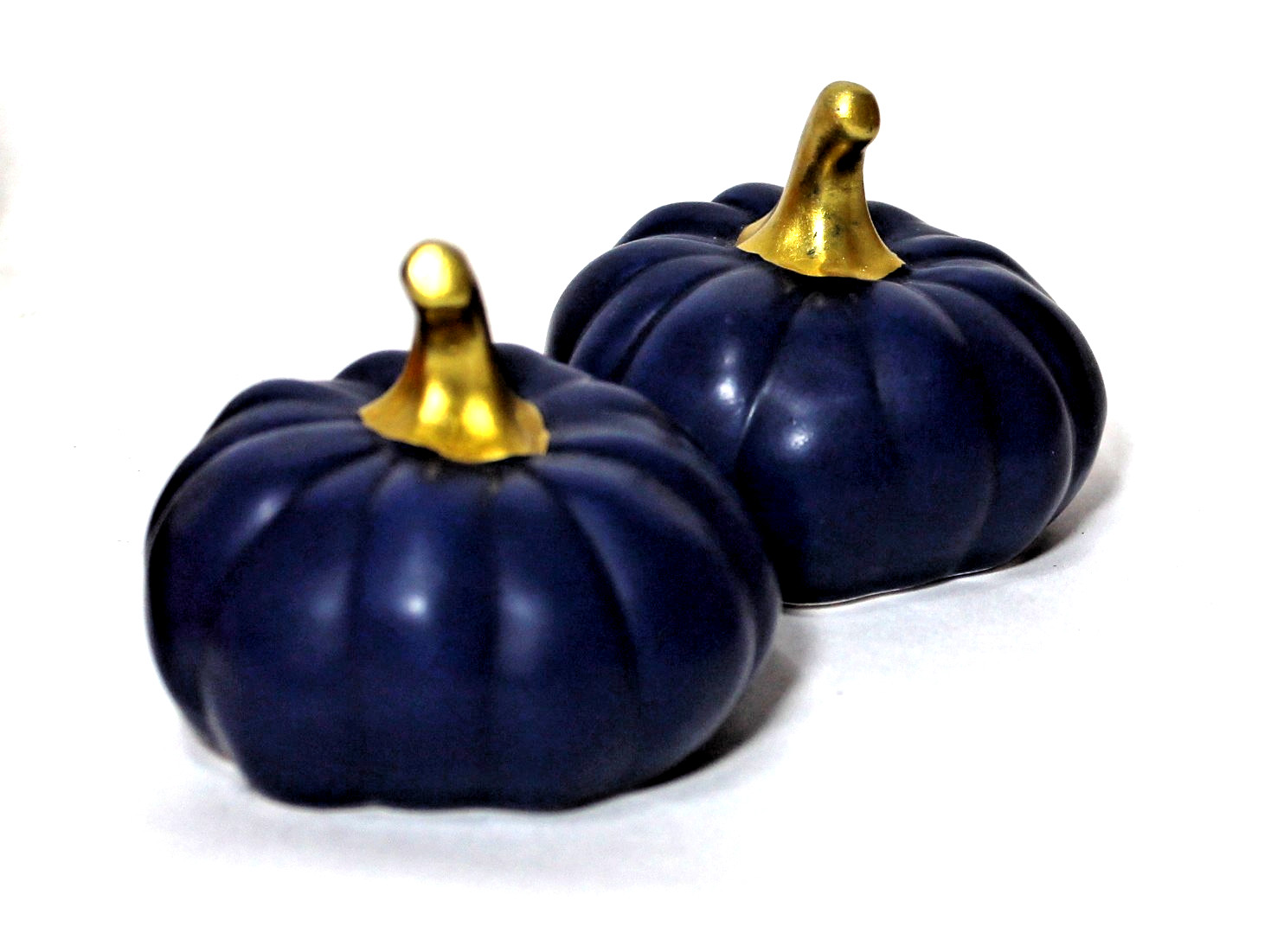 Pumpkin Figurines Orange Blue Gray Gold Ceramic Resin Set 5