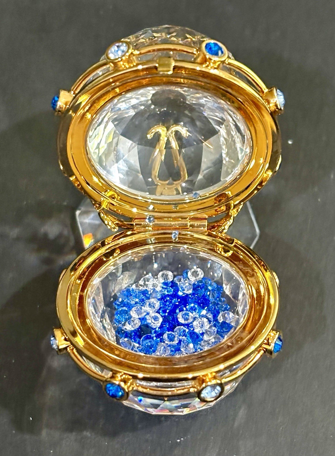 Swarovski Crystal “Secrets Egg with Garland” multi color crystals inside no box