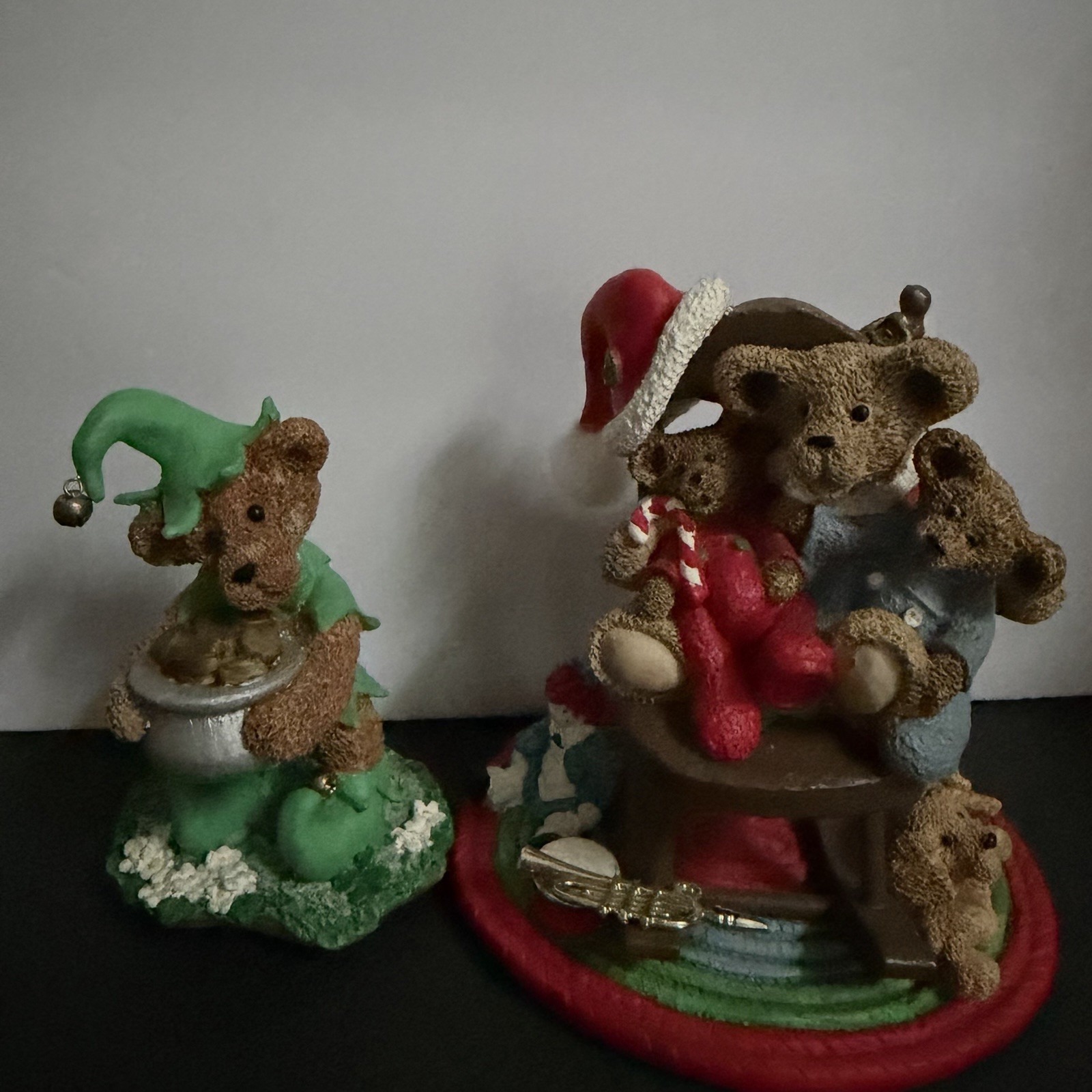 VTG Rare Perpetual Wooden Calendar Bear Of The Month with 12 Teddy Bear Figures