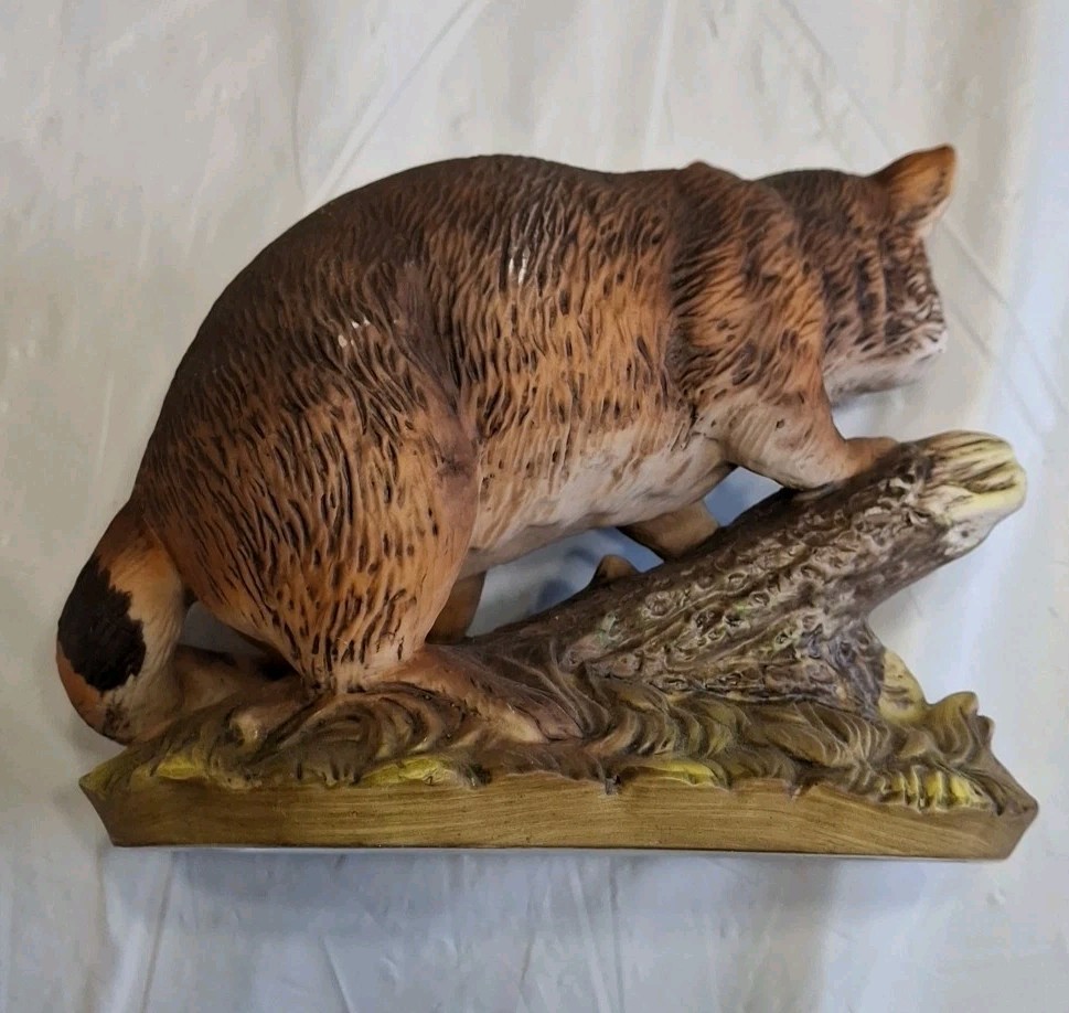 Raccoon Masterpiece by Homco ~ Fine Hand Painted Porcelain Figurine
