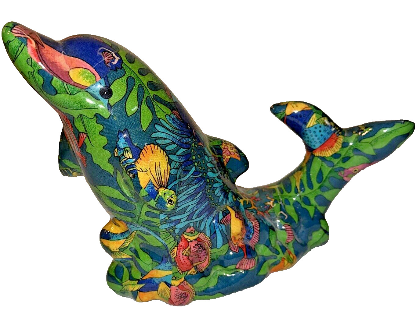 Decoupage Dolphin Figurine Beach House Decorative Ocean Theme Decor Gift Collect