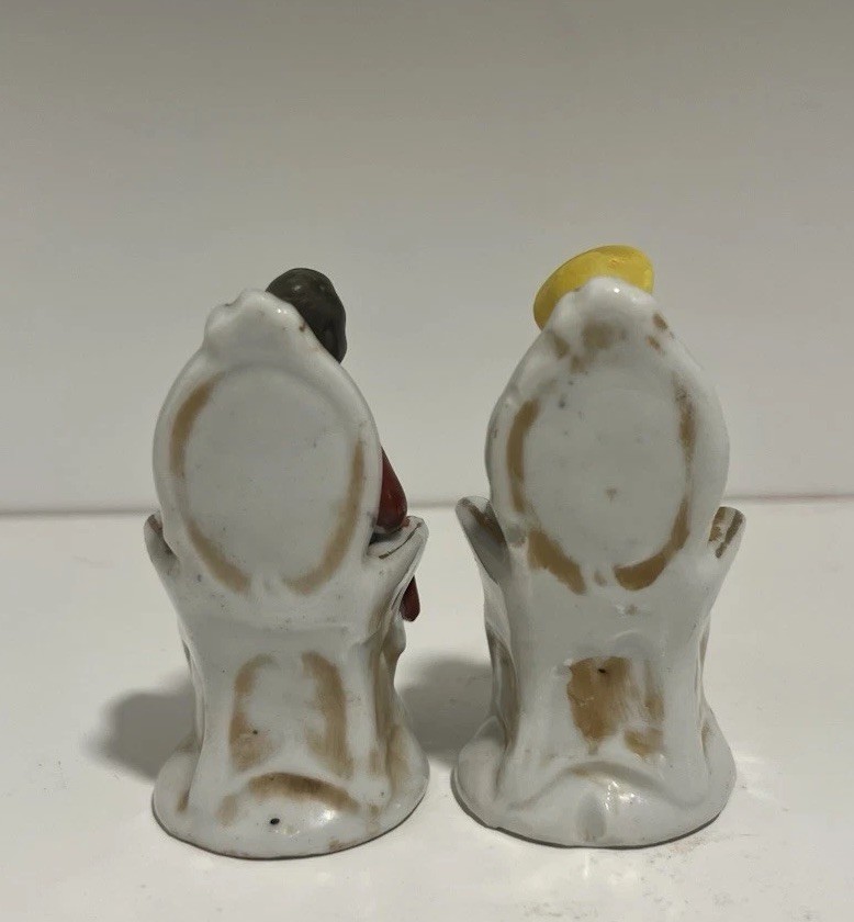 Vintage Porcelain Figurines Of A Colonial Couple Sitting In Chairs 3”
