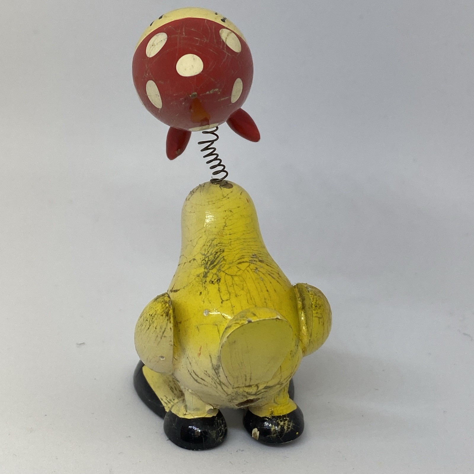Vintage Goula Spain Wood Duck Mother Goose Nodder Wobbler Bobblehead Figurine