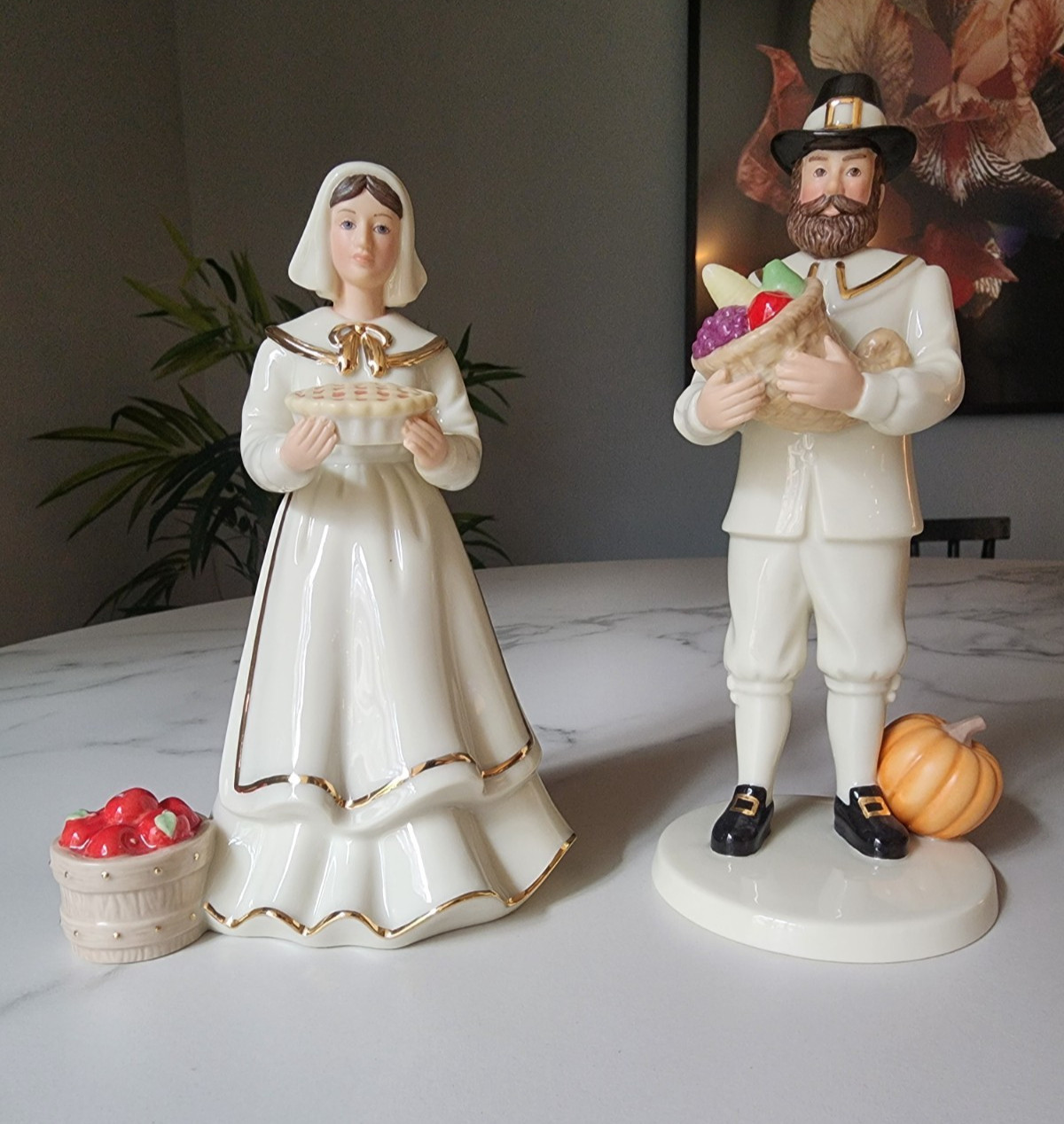 NEW Lenox Set of 2 Give Thanks Male Female Pilgrim Set