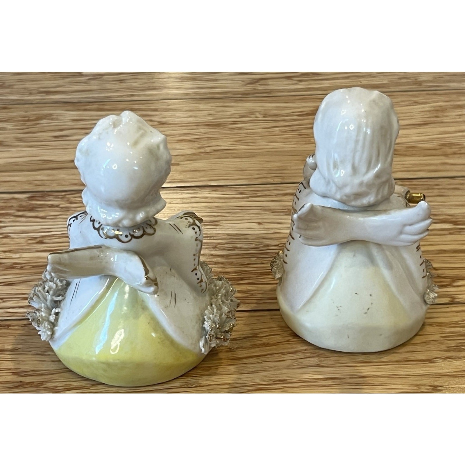 Vintage Porcelain Angel Figurines Spaghetti Choir & Bass Violin 4.5”