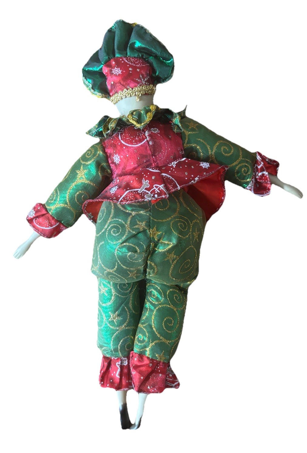 17” Sugar Loaf Vintage Harlequin Jester Doll (H)