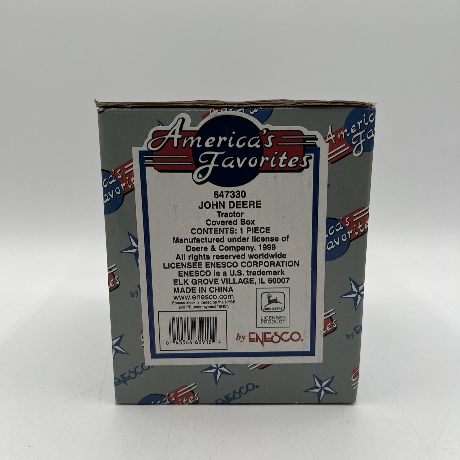 1999 Enesco America’s Favorites John Deere Ceramic Tractor w/ Box