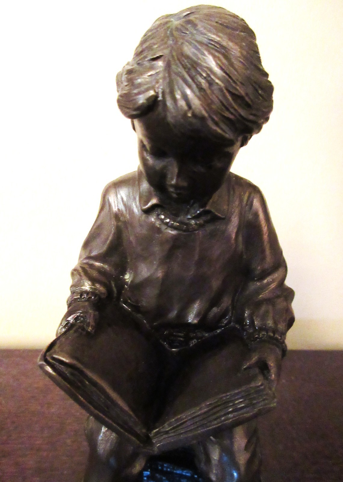 Boy Reading Book While Sitting on Stacked Books Figurine 6.5” Ireland No Box