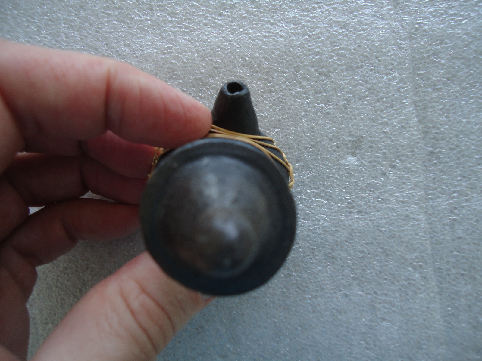 Vintage Miniture Kettle / Tea Pot Figurene with net. Very hard material
