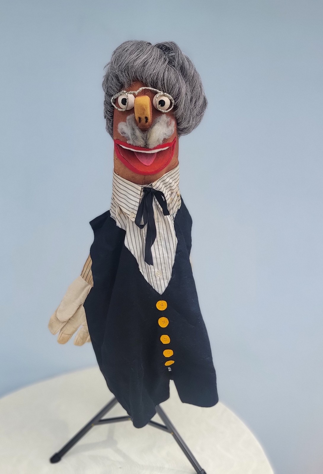 Folk Art Puppet Figure 28″ Old Professor Theatrical Character Decorative Display