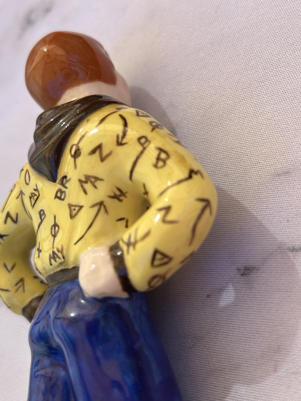 Vintage Hand Painted Western Cowgirl Bandana Ceramic Figurine 1950s 6”