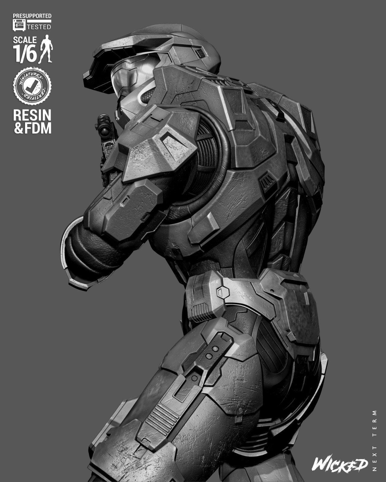 Master Chief – Halo 1/6 Scale Figure Statue 3D Print Model Kit Unpainted