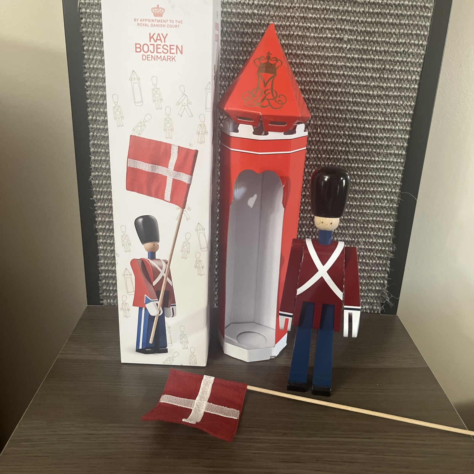 Kay Bojesen Standard Bearer Soldier Wooden Fabric Flag Box