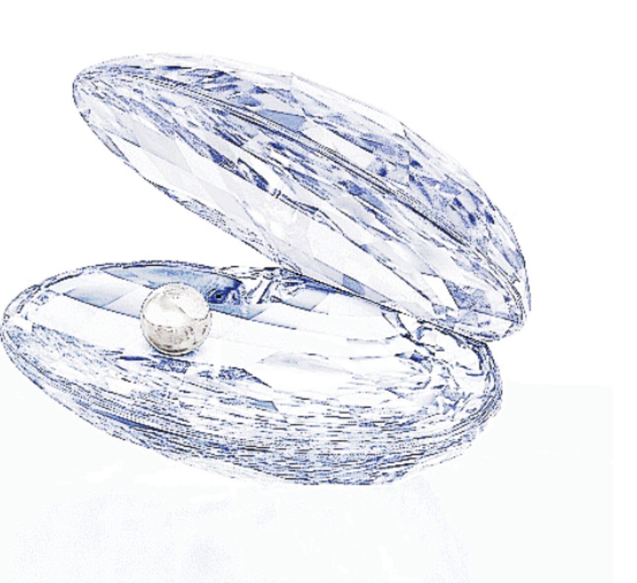 NIB Swarovski $199 Large Shell With White Pearl Crystal Clear Figurine #5285131