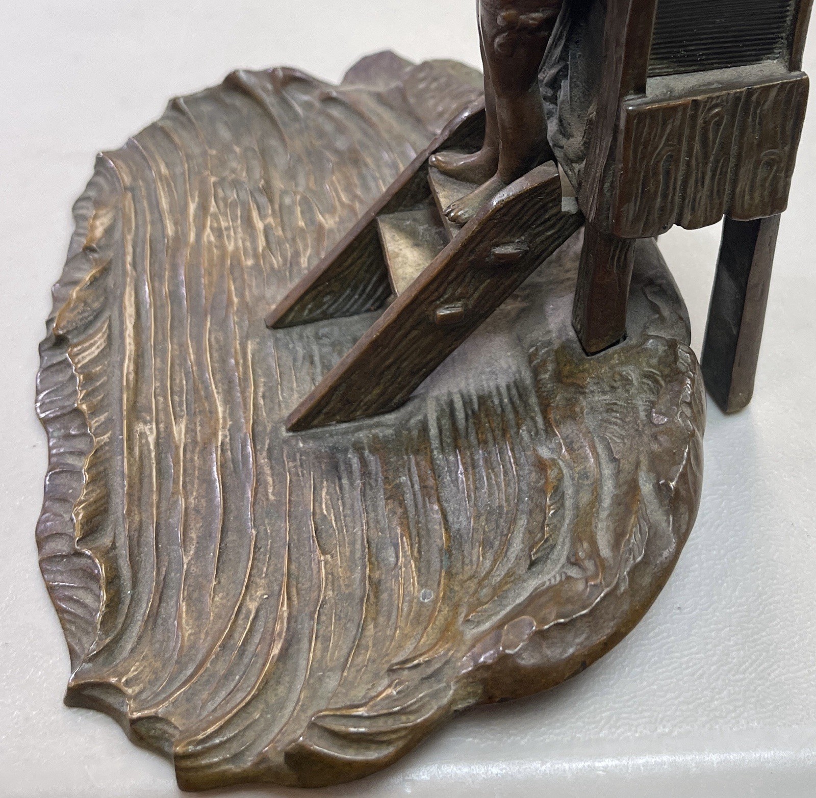 1900 Erotic Bronze Figurine – Beach Bathing Beauty Match Holder TJ1467