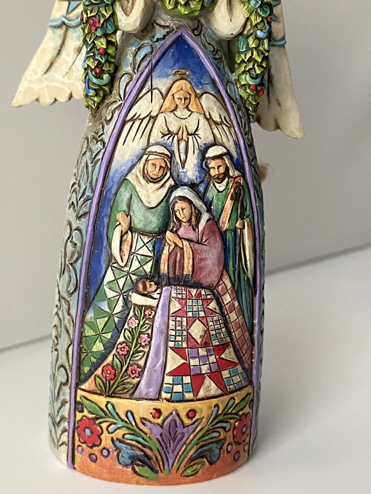 Jim Shore Heartwood Creek Nativity Scene Angel Wooden Ornament 2007