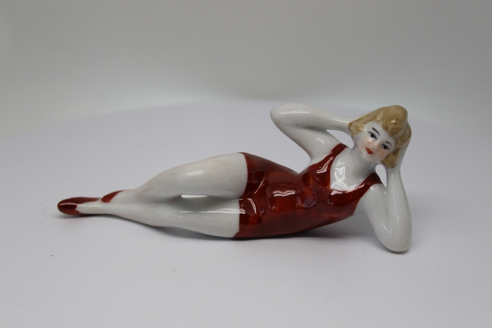 Art Nouveau Style Figurine Bathing Beauty Sexy Art Deco-German Style Porcelain