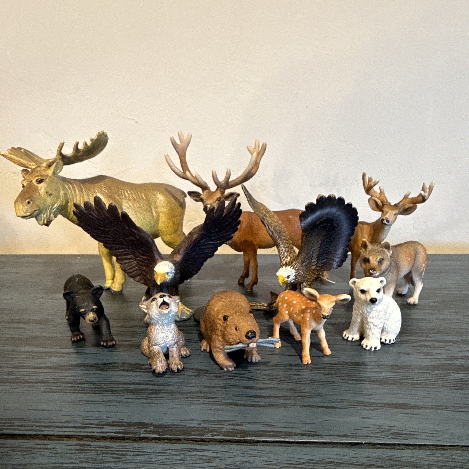Plastic Schleich and Safari ltd Wildlife Animal Figurines Set of 11
