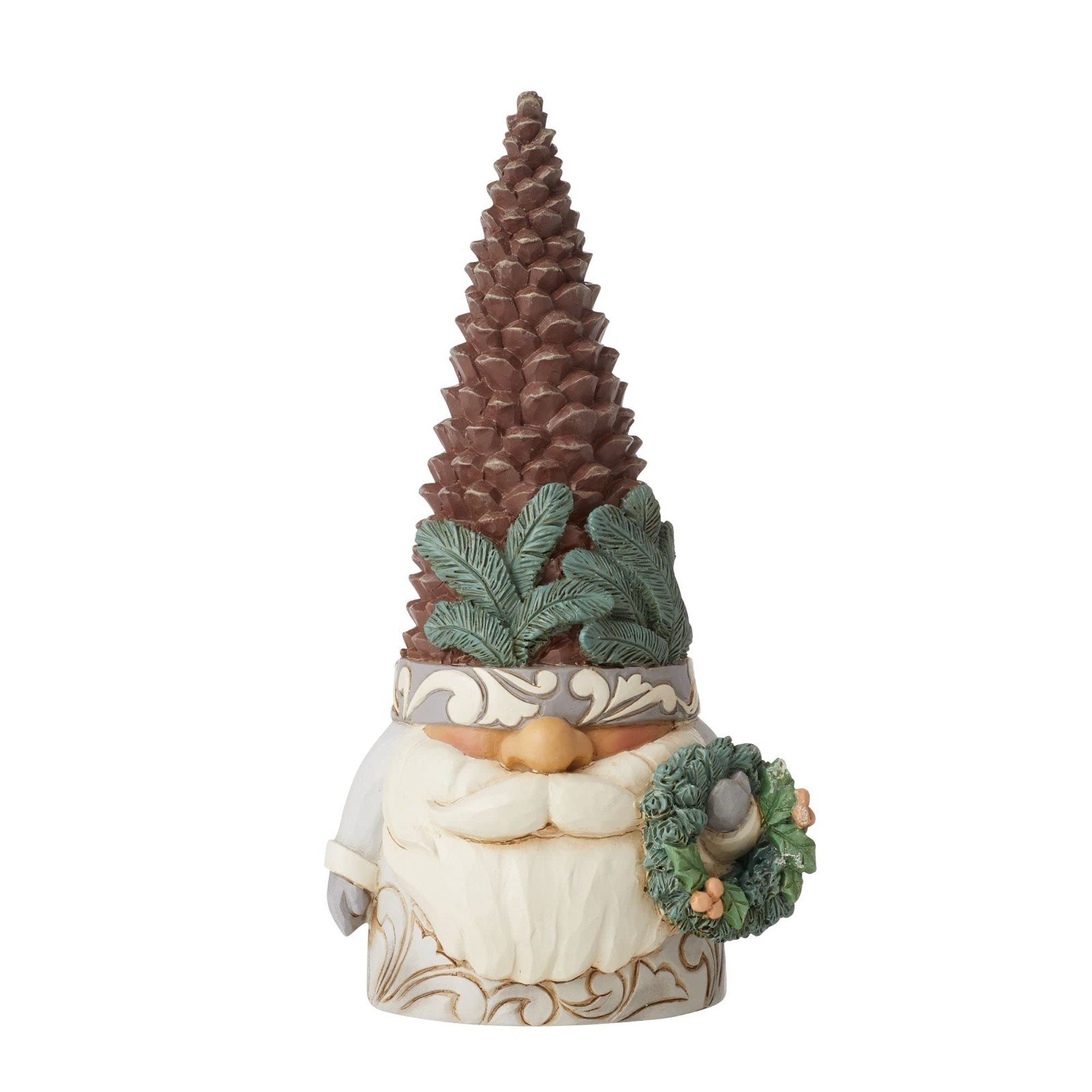 Jim Shore Heartwood Creek 6012689 WHITE WOODLAND GNOME W/PINECONE HAT Ornament