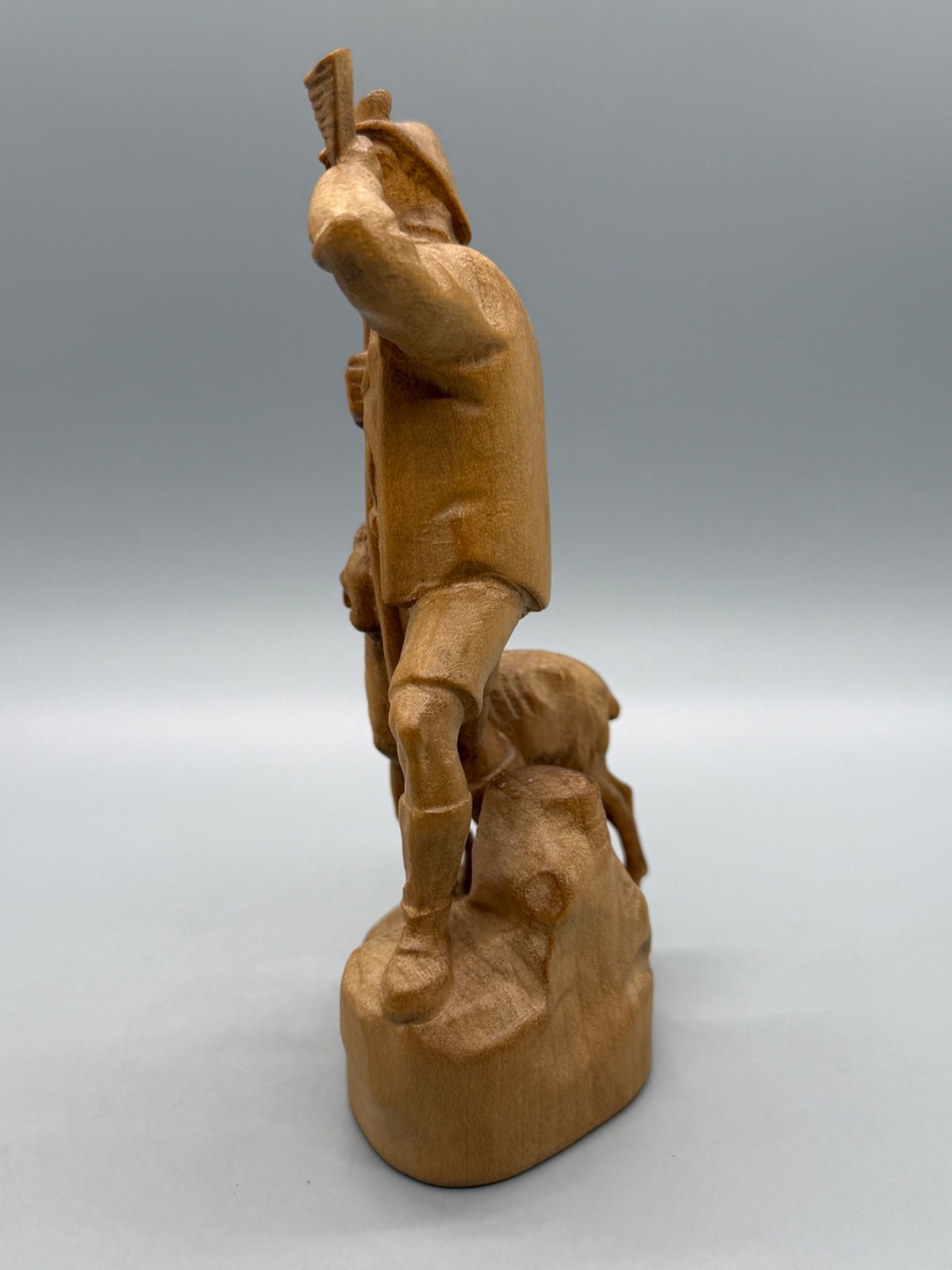 Vtg Switzerland Folk Art Shepherd Deer Wood Figurine Dobin Brienz 3855