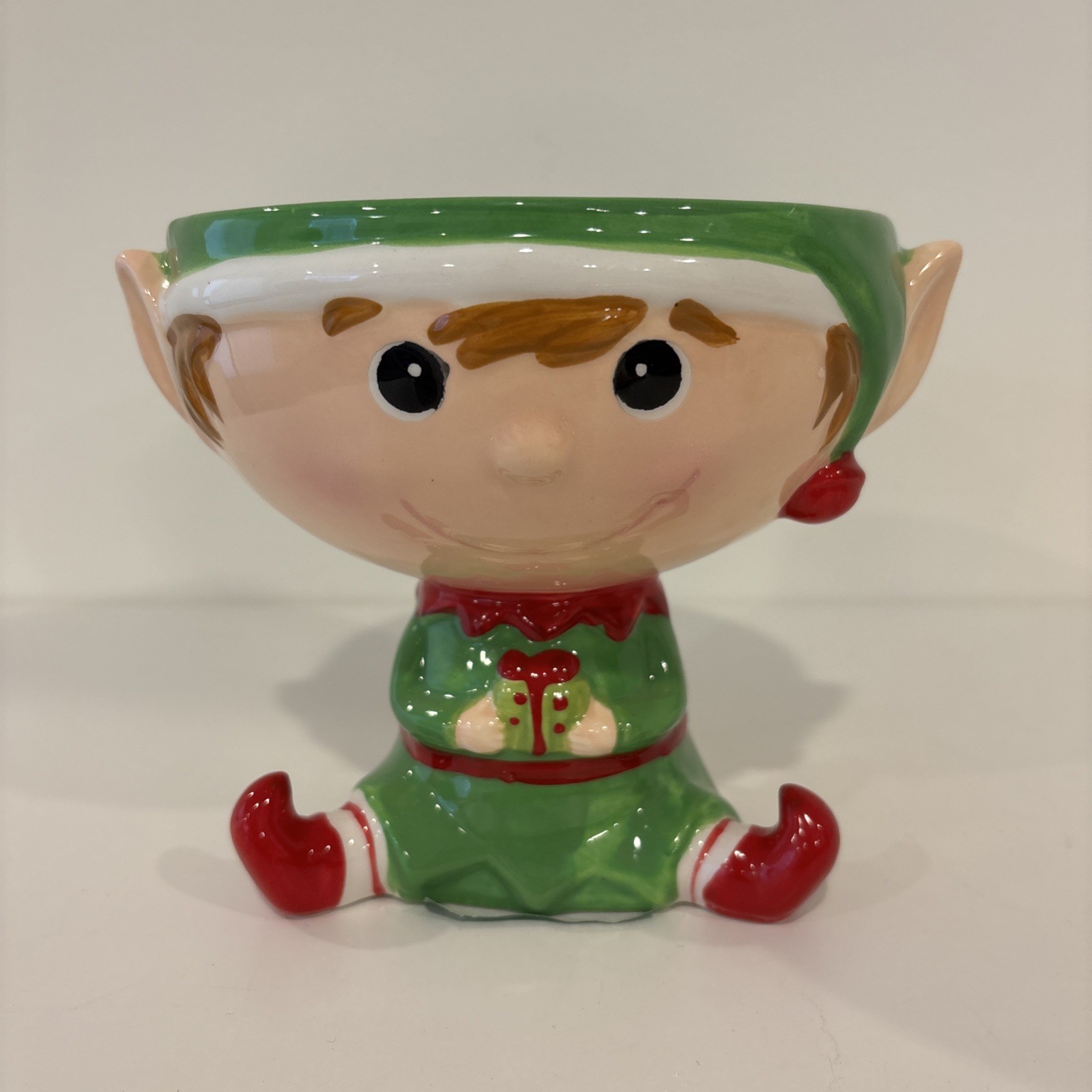 Sleigh Bell Bistro Christmas Elf Candy or Trinket Dish / Bowl