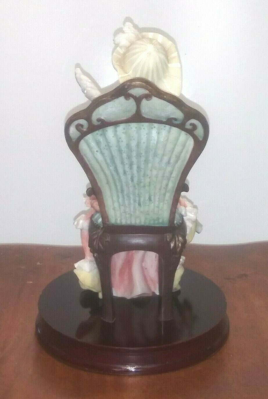 Giovanni Collection Figurine Victorian Lady sitting on chair W/FAN 12″ STATUE