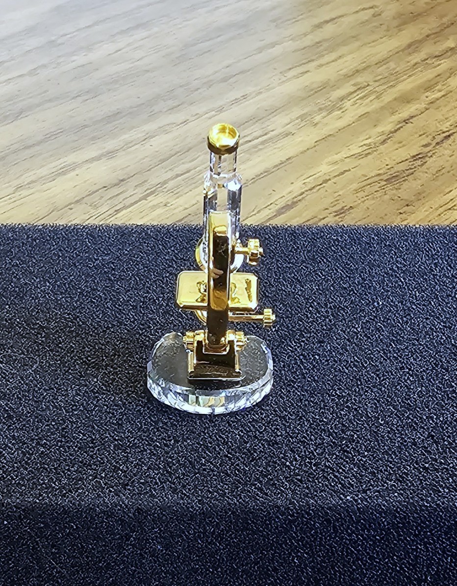 🔬 Swarovski Crystal MINI 2001 Times Past, Gold Plated, Microscope Figurine, NIB