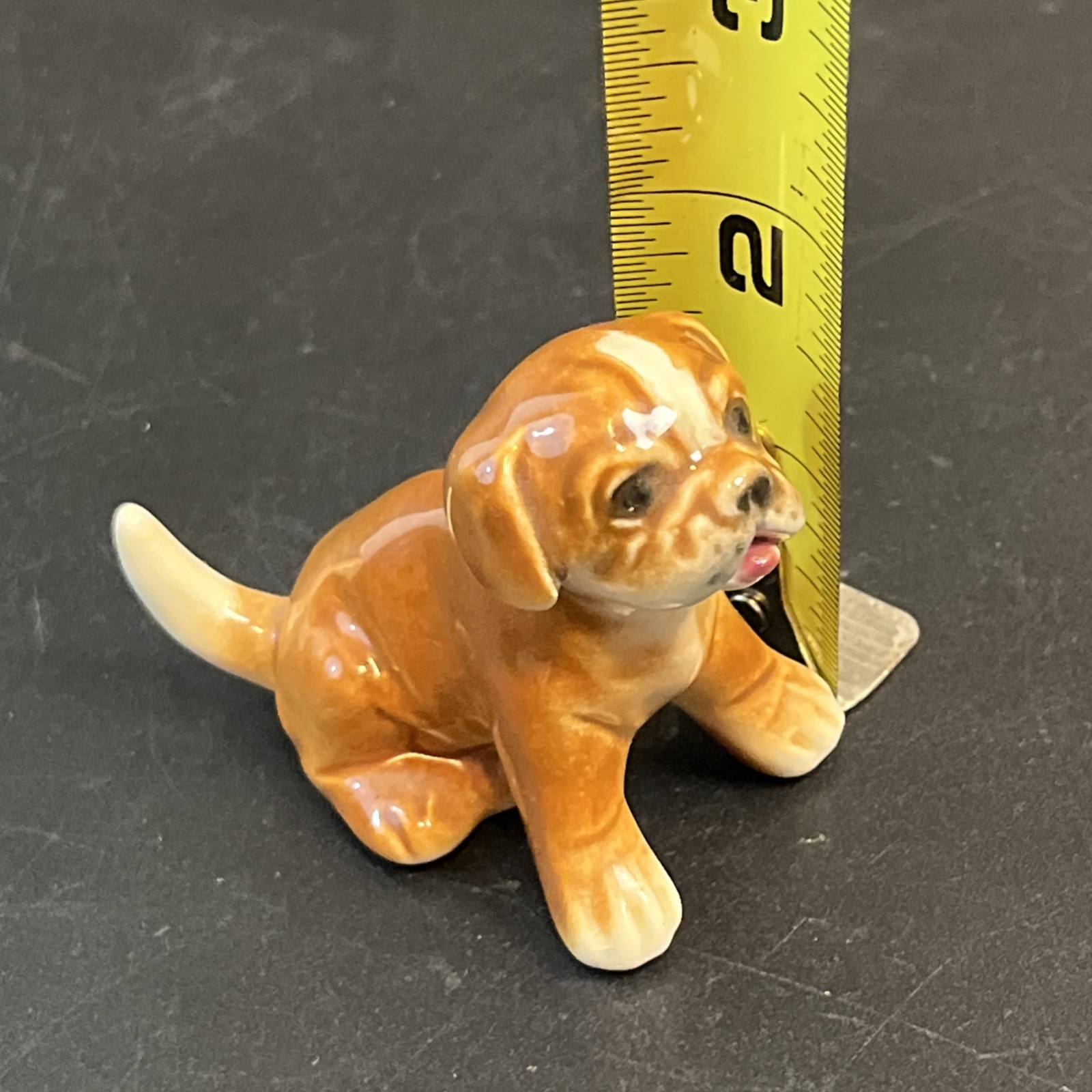 Vtg Goebel Germany Sitting Boxer Bulldog Puppy Dog Porcelain Figurine Figure 2″