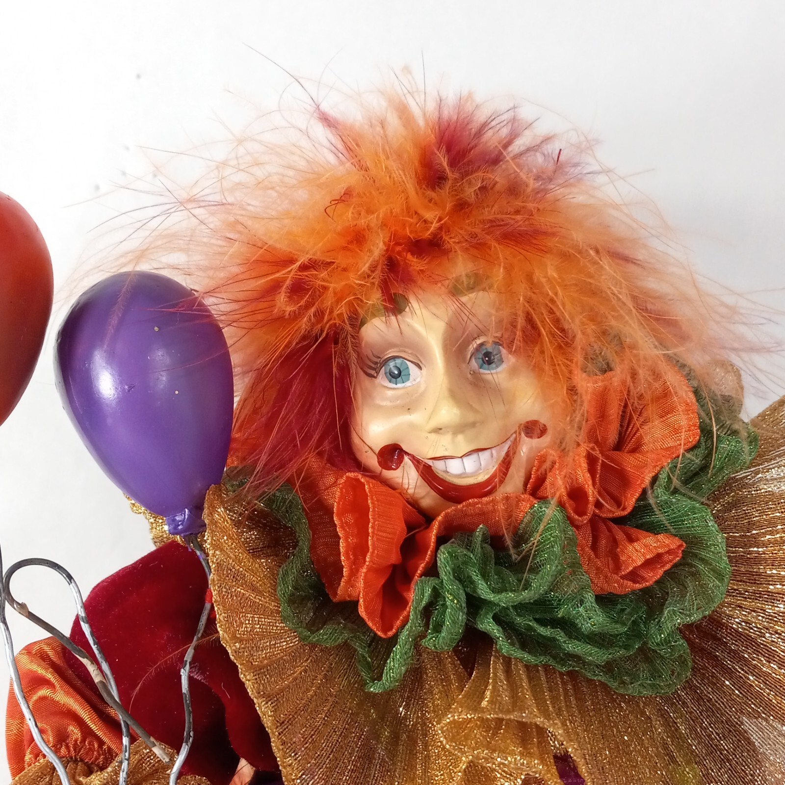 Russian Doll Harlequin Jester Circus Clown Mardi Gras Figures Decor 15″ Pair