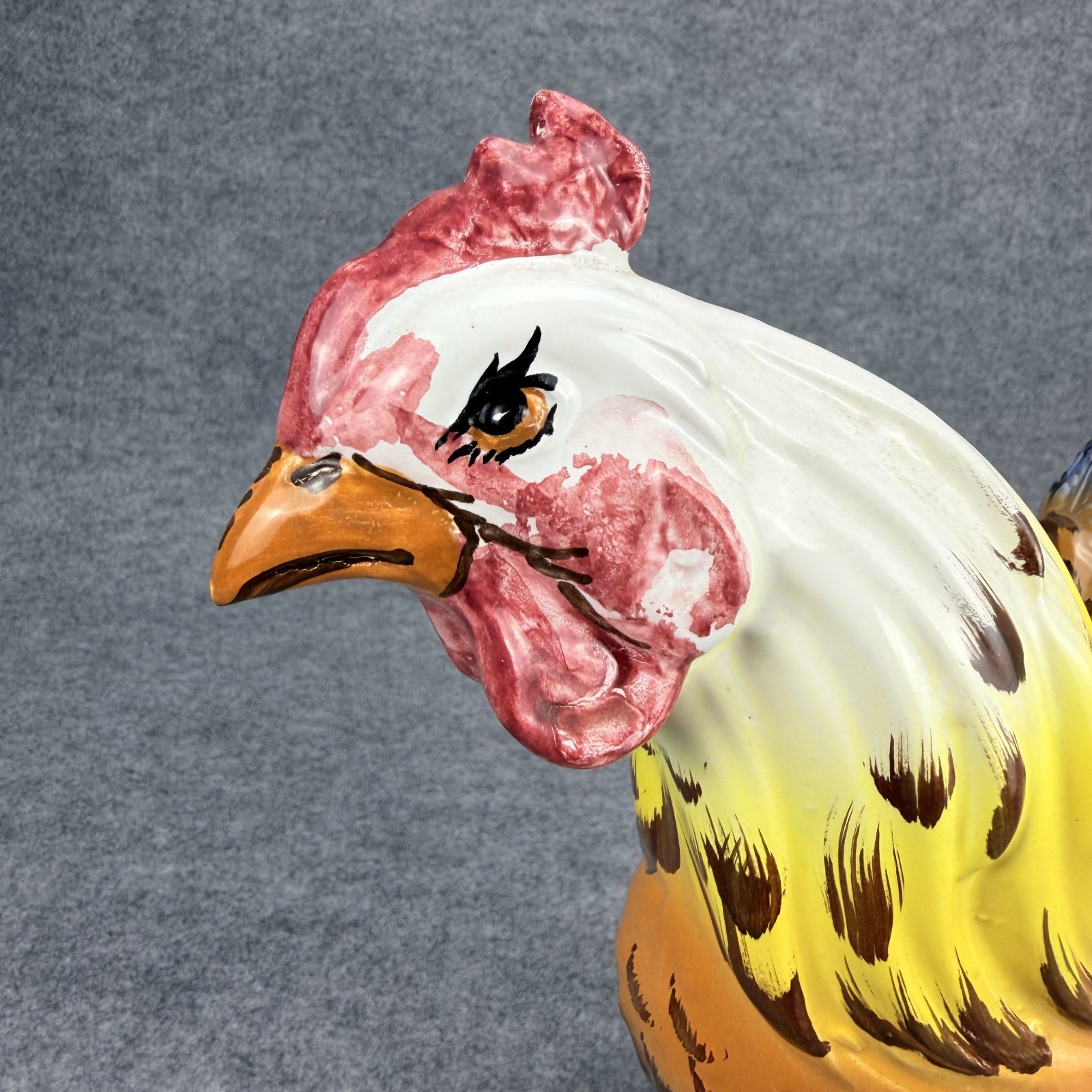 Intrada Italian Ceramic Hen Chicken Figurine Hand Painted 11” Made in Italy