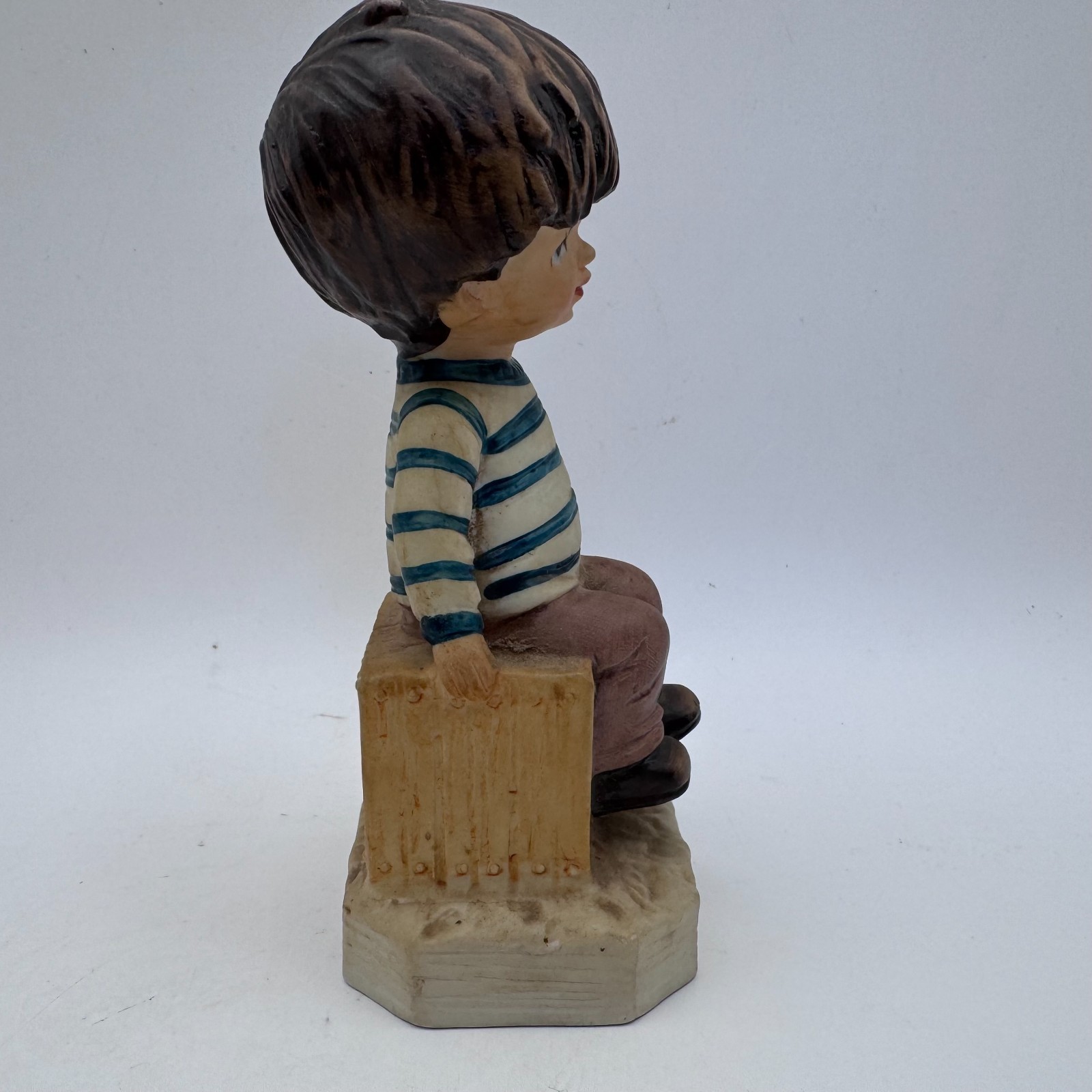 Vintage 1971 Moppets Boy Sitting Resin Figurine-Fran Mar