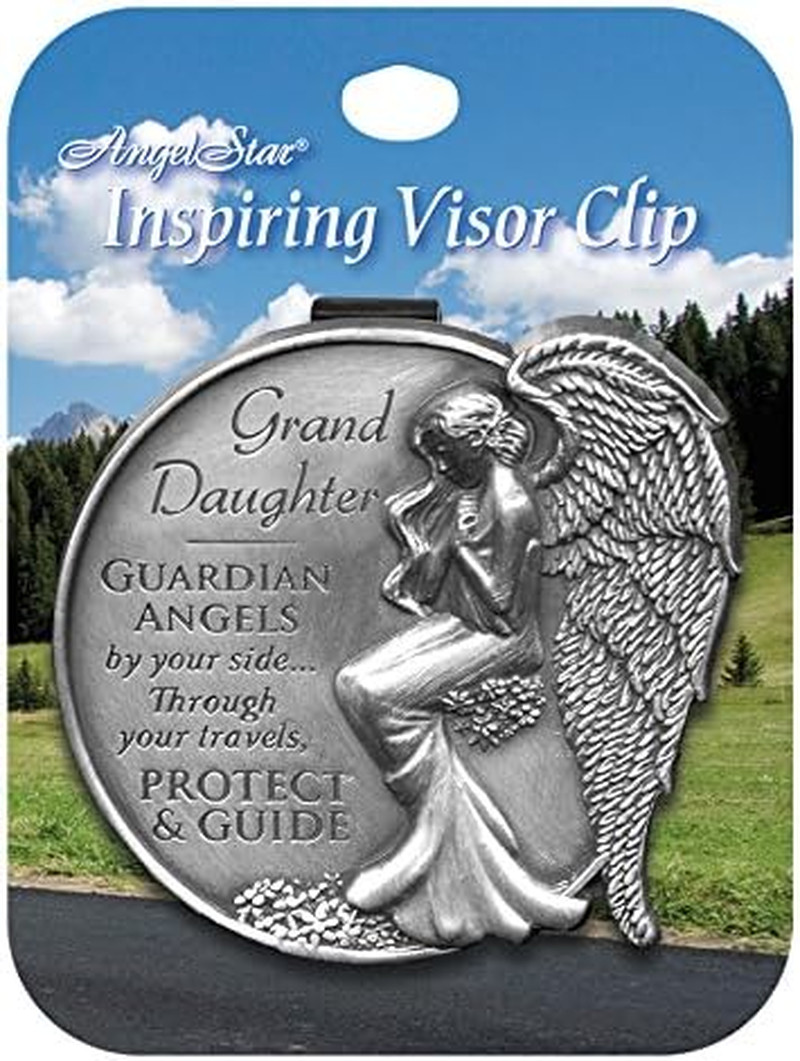 15686 Granddaughter Guardian Angel Visor Clip Accent, 2-1/2-Inch, Grey