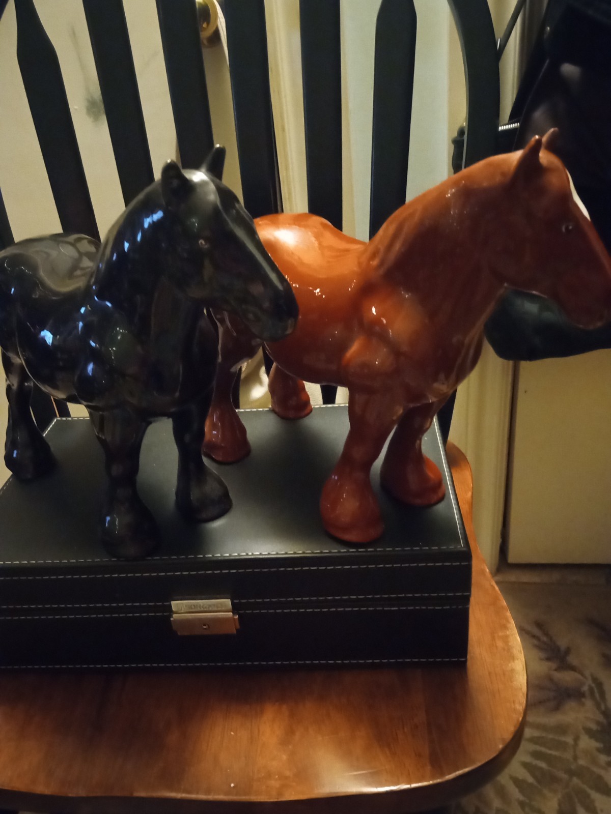 Vintage Clydesdale Hand Made Ceramic Collectable Horses 1980s Art Decor
