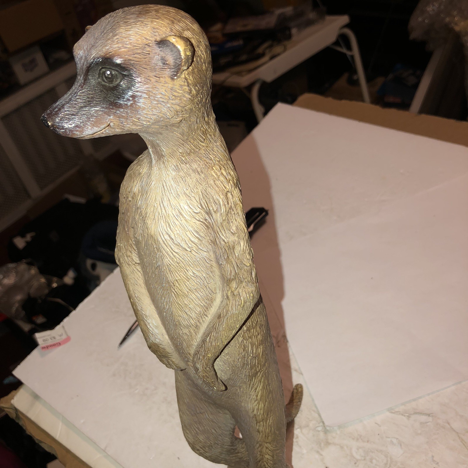 Meerkat Figure Resin 13.75 Inches Tall Standing Watching Garden