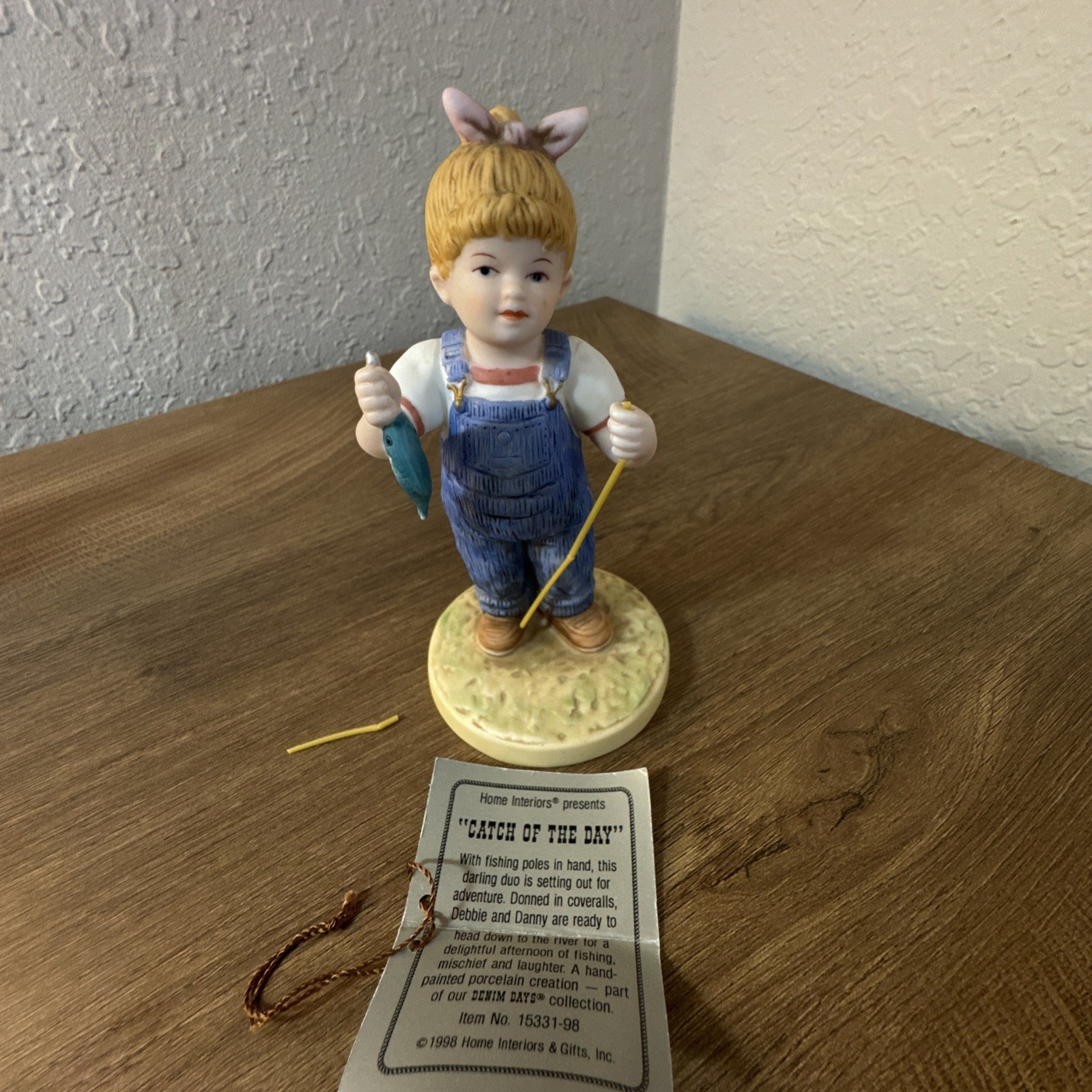 HOMCO Vintage 1985 Farmer Kids Porcelain Figurines DENIM DAYS Lot of 7 Set