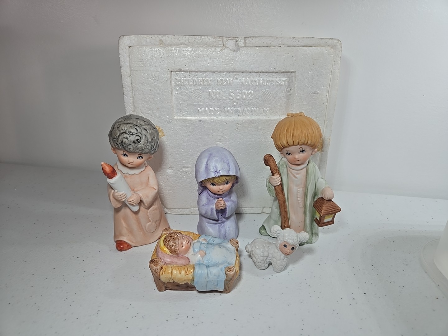 HOMCO CHRISTMAS Children Nativity Set #5602 FIGURINE 5 Piece Set Nice Condition
