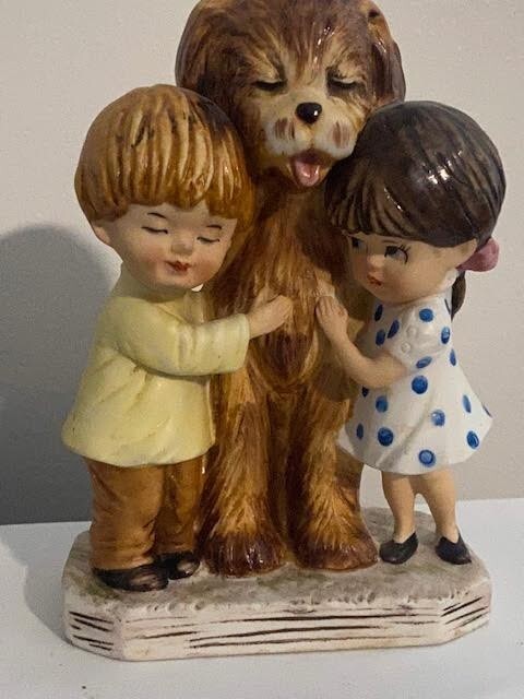 Vintage 1970’s Fran Mar Dog and Children Moppets Gorham Made in Japan Figurine