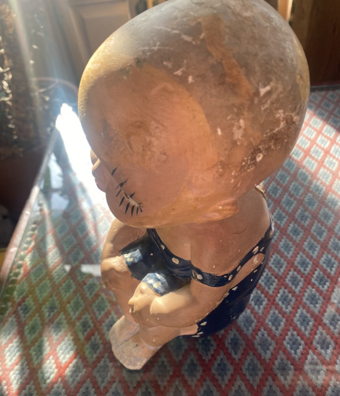 Vintage 9″ Swimsuit Kewpie Chalk ware Sitting Doll Collectable