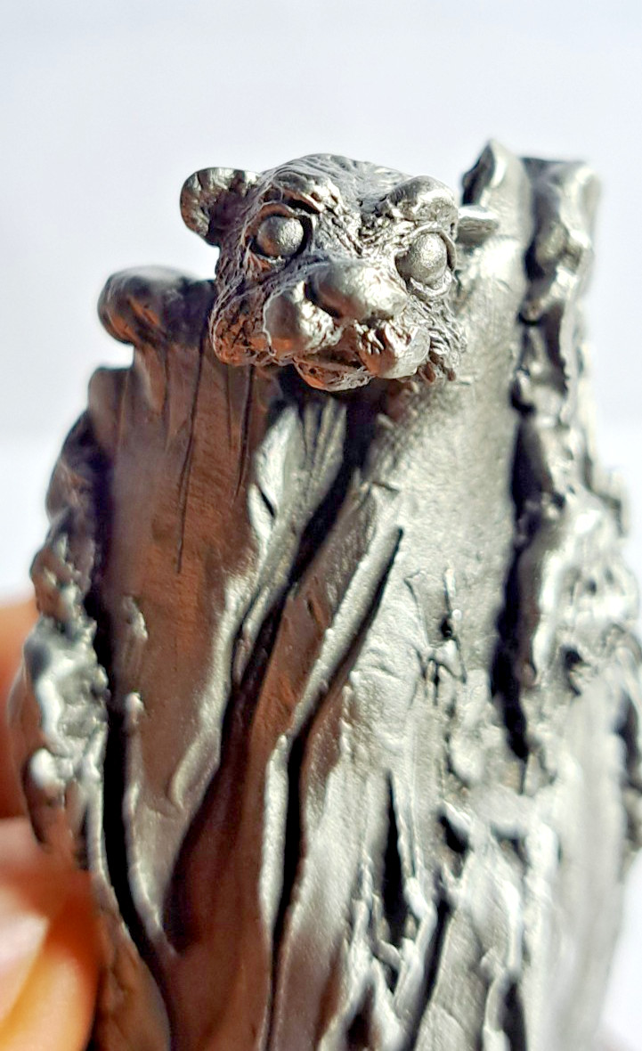 Lowell Davis 1993 Chilmark Pewter Weasel Rare animal Folk sculpture 230/350 2″ T
