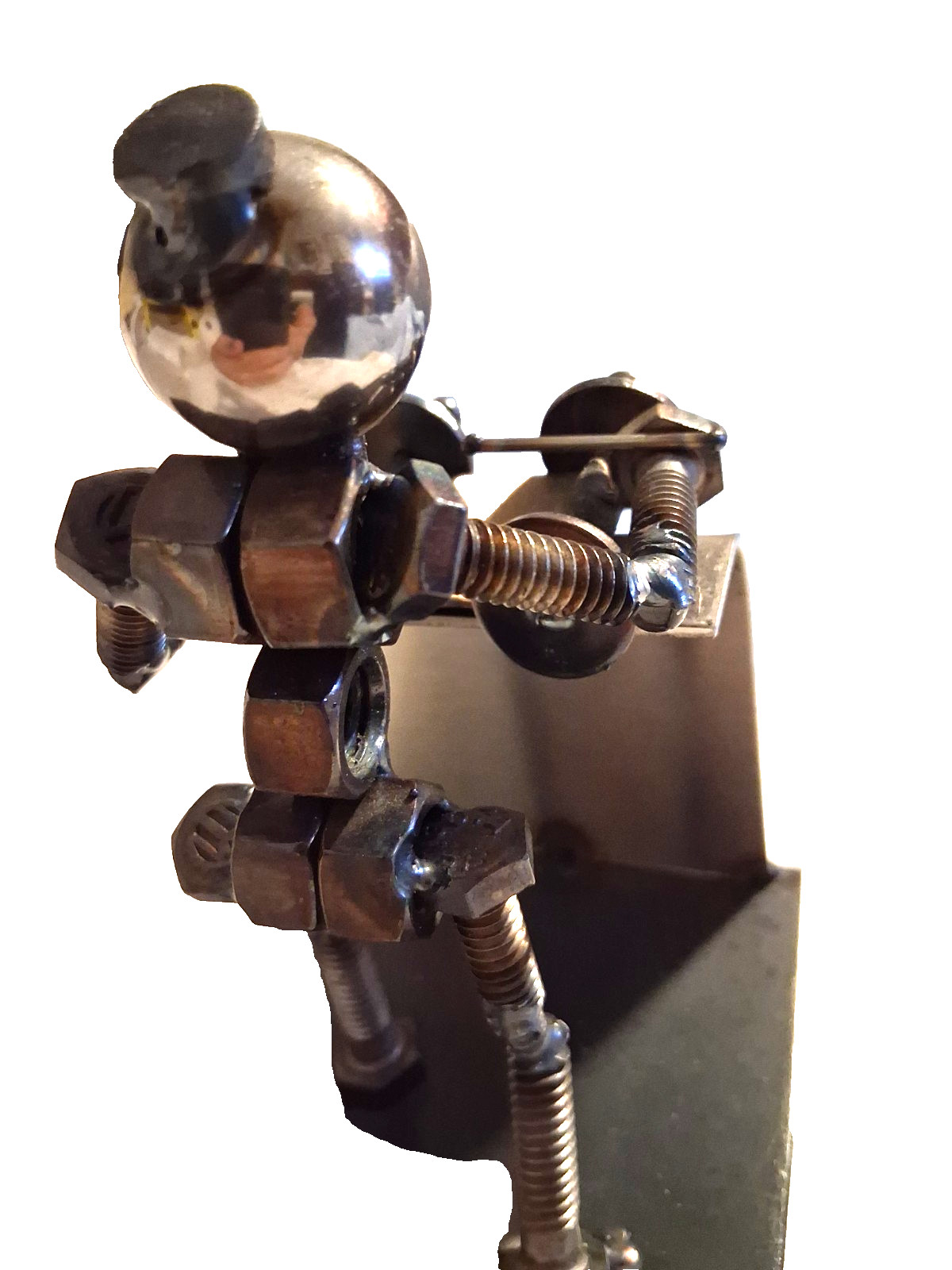 Weight Lifter Men Metal Bolt Figurine, Miniature Athlete body builder