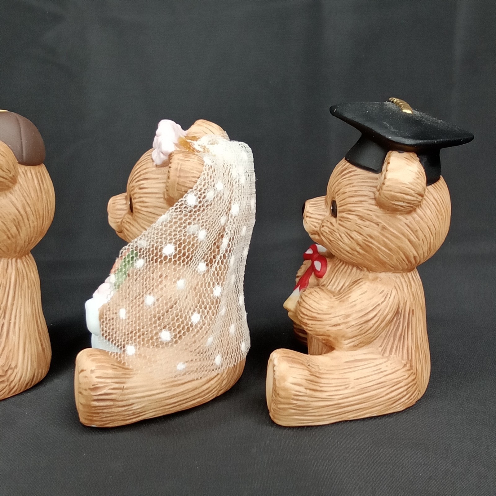 Vintage 1980s Home Interiors HomCo Teddy Bear Figurine Set Of 4