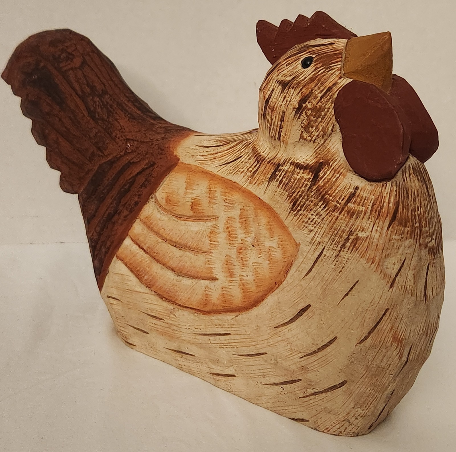 WOODEN CARVED ROOSTER by JAMES HADDON HAND PAINTED made in PHILIPPINES