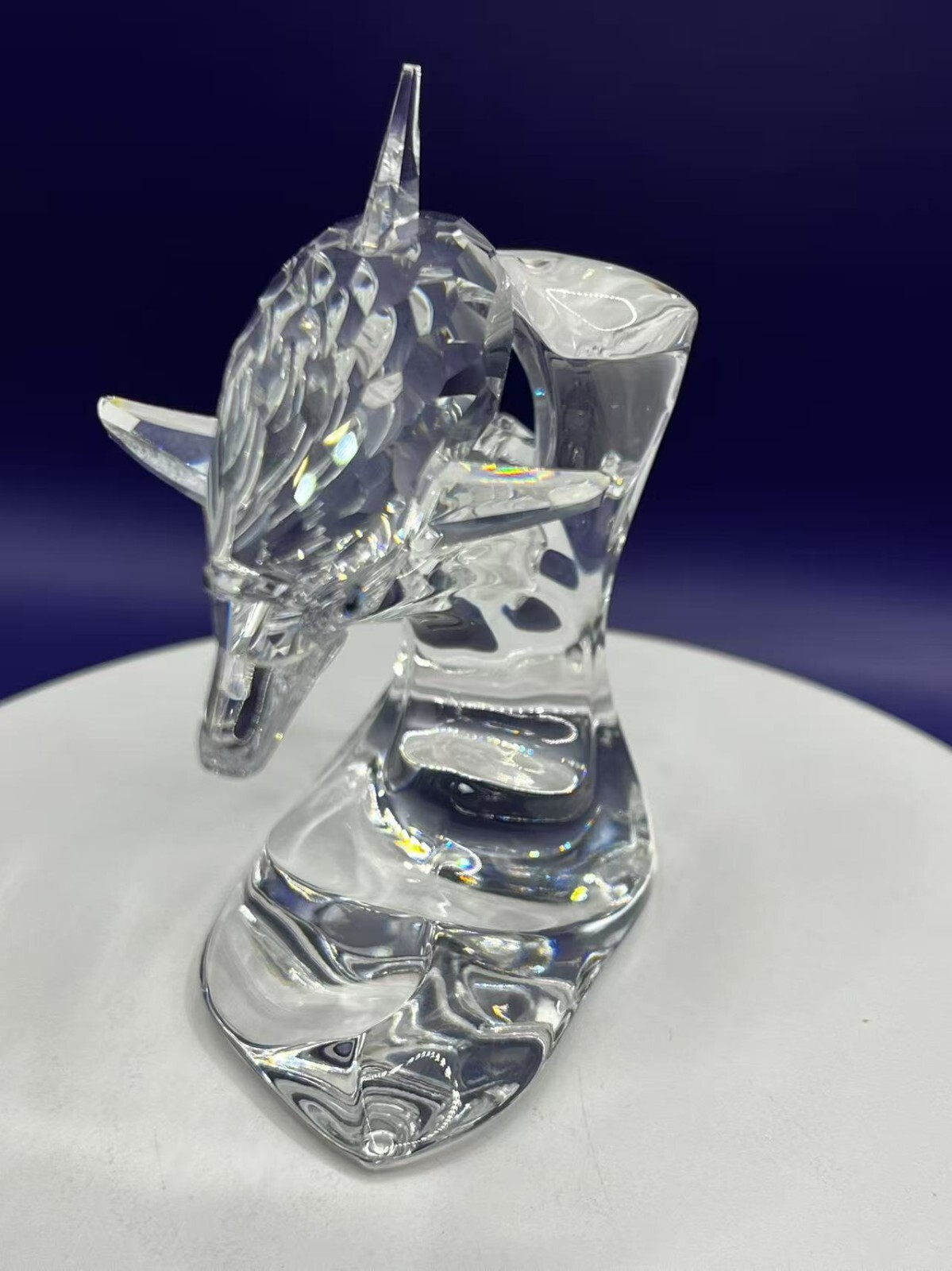 Swarovski Crystal Figurine Dolphin On Wave #190365 w/box Retired 3.7in Tall