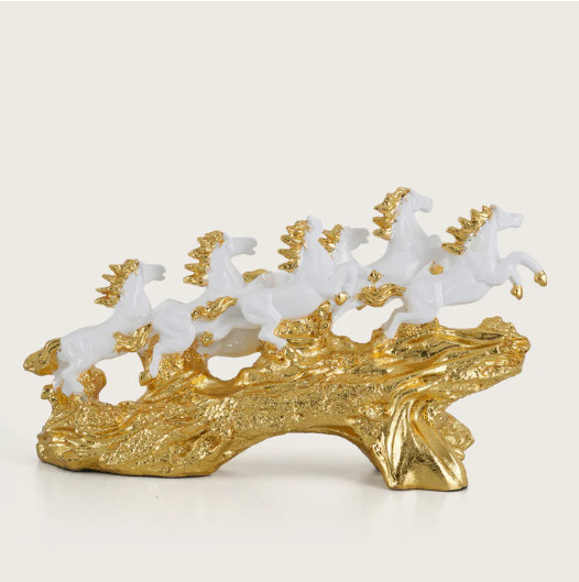 7 Running Horse, Horse Art Sculpture, For Success & Wealth, Good Luck Home Decor