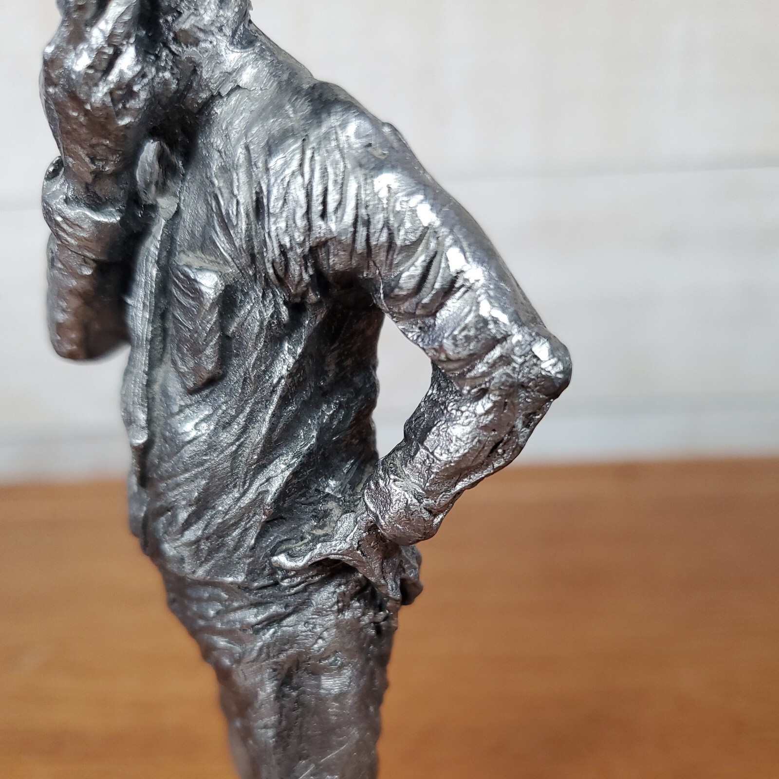 Michael Ricker Thinking Man Pewter Figuirine Signed 7 inches tall