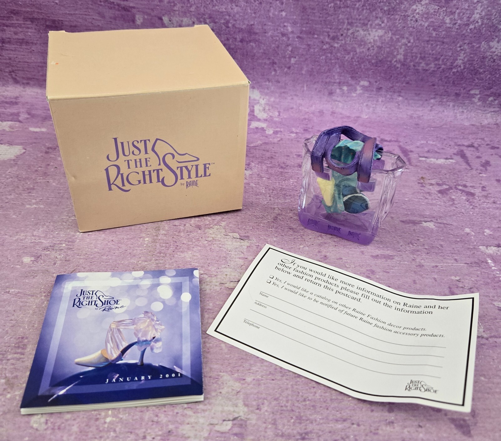 RAINE CHIC PLASTIQUE Just the Right Style 26404 Purse Figurine 2pc 1999 in Box