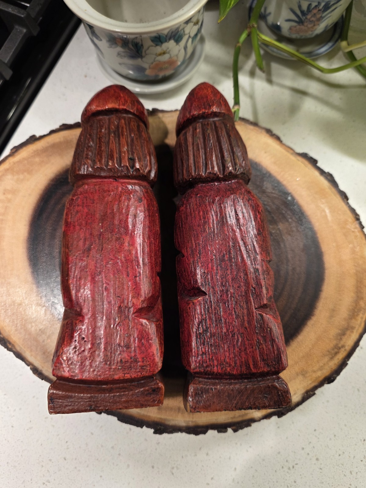 VTG Set 2 Hand Carved Wood Statues Folk Art Spanish Crusaders