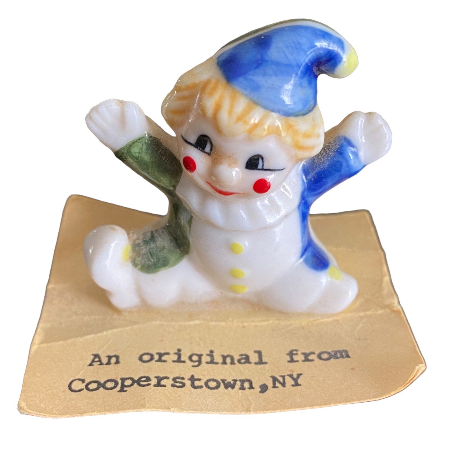 Vintage Original Clown From Cooperstown NY Figurine Figure New York Souvenir