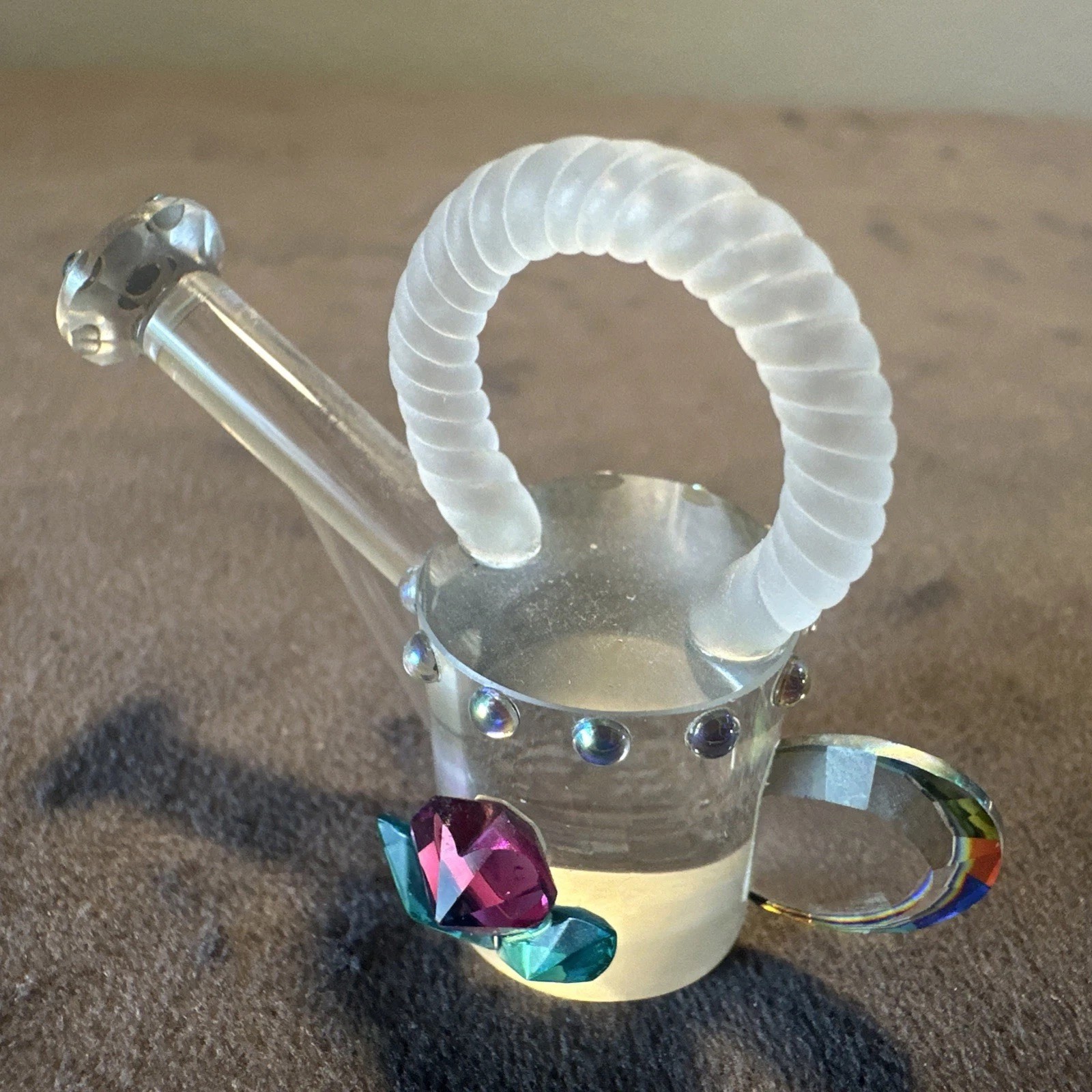 Beautiful Miniature Crystallite Crystal Iridescent Watering Can